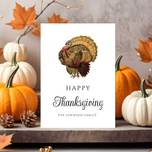 Invitation Dîner élégant de Friendsgiving à la dinde vintage