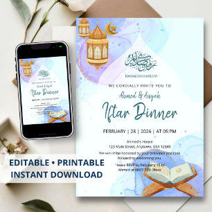 Invitation Dîner élégant de rupture du jeûne de Ramadan à l'a