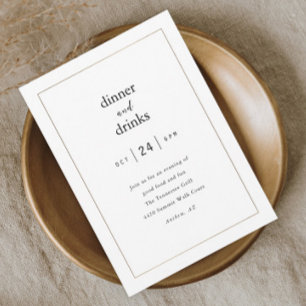 Invitation Dîner élégant moderne et entreprise de boissons