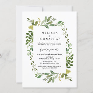 Invitation Dîner et danse Mariage vert