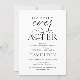 Invitation Dîner et fête d'après mariage Happily Ever After I