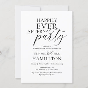 Invitation Dîner et soirée de mariage pour vivre heureux pour