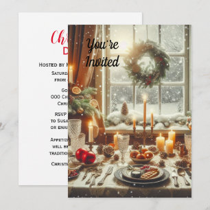 Invitation Dîner / Fête de Noël Vintage 