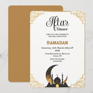 Invitation Dîner iftar beige Ramadan 2025