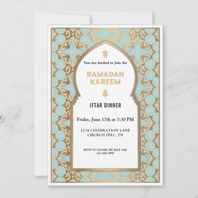 Invitation Dîner iftar du Ramadan (Devant)