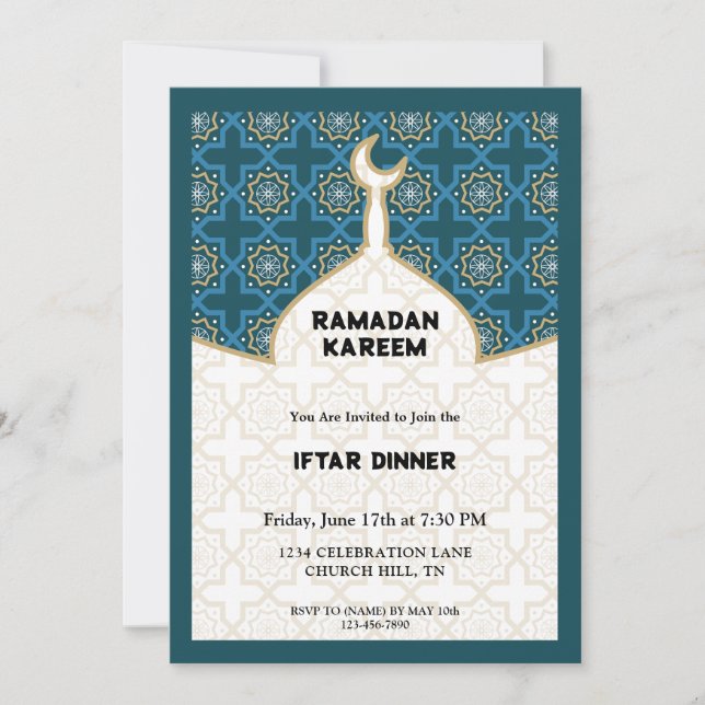 Invitation Dîner iftar du Ramadan (Devant)