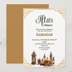 Invitation Dîner Iftar simple Ramadan 2025