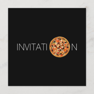 Invitation Dîner Italien Déjeuner Chef Pizza Restaurant
