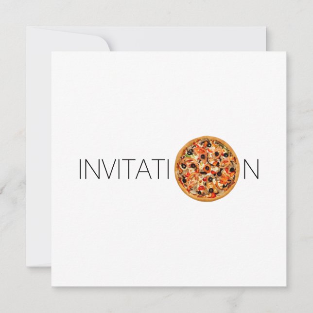 Invitation Dîner Italien Déjeuner Chef Pizza Restaurant (Devant)
