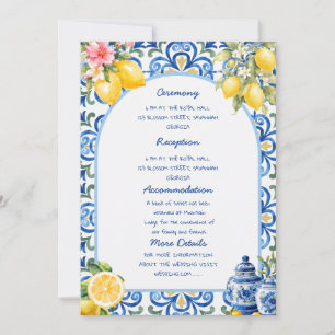Invitation dîner italien La Dolce Vita shower de mariage au c
