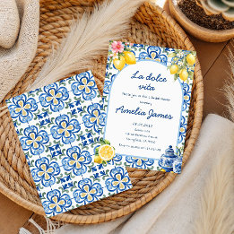 Invitation dîner italien La Dolce Vita shower de mariage au c
