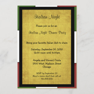 Invitation Dîner Italien Taille de l'invitation 5x7