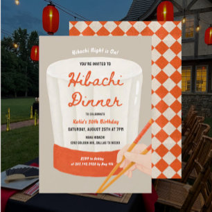 Invitation Dîner japonais Hibachi pour une fête d'anniversair