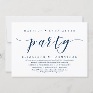 Invitation Dîner mariage Elopement, Heureusement Jamais Après