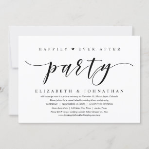 Invitation Dîner mariage Elopement, Heureusement Jamais Après