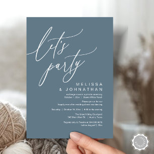 Invitation Dîner Mariage romantique, Fête