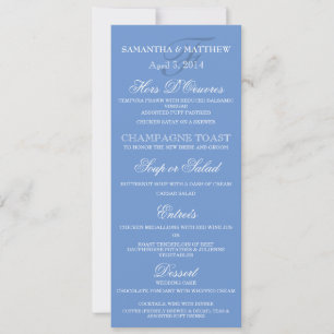 Invitation Dîner minimaliste mariage bleu Cornflower