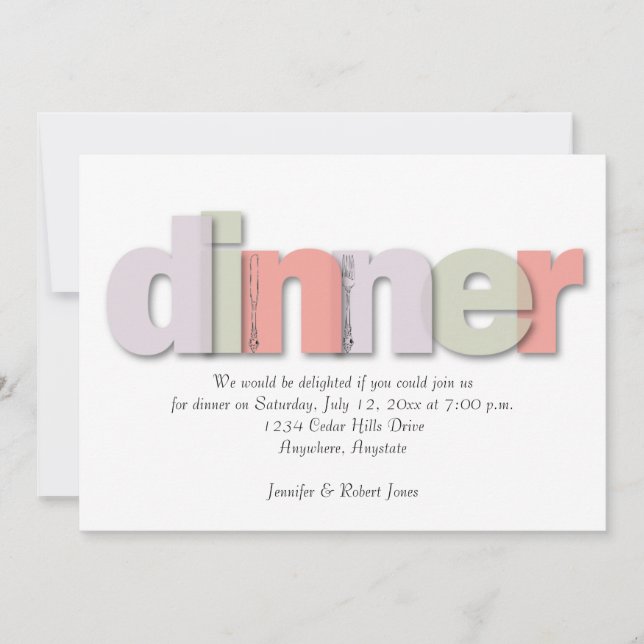 Invitation Dîner moderne (Devant)