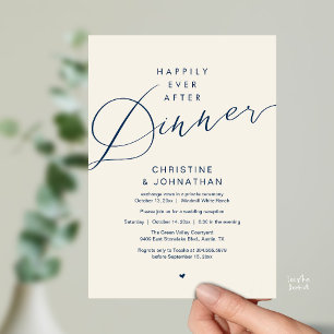 Invitation Dîner Moderne Romantique de Mariage et de Bonheur 