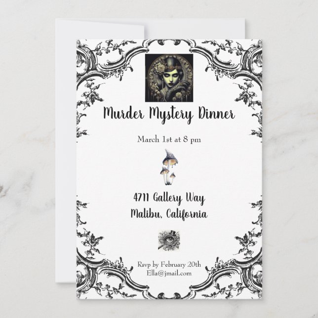 Invitation Dîner Mystère de Meurtre (Devant)