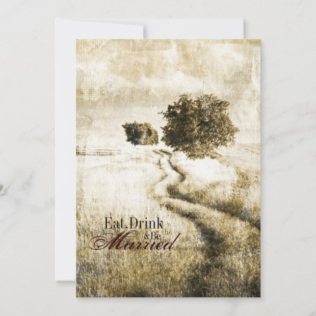 Invitation dîner occidental de répétition de mariage de route (Dos)