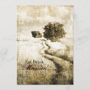 Invitation dîner occidental de répétition de mariage de route