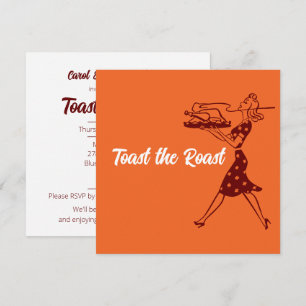 Invitation Dîner Orange Retro Thanksgiving