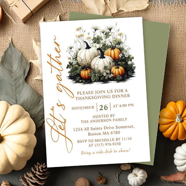 Invitation Dîner Russe Citrouille Thanksgiving (Créateur téléchargé)