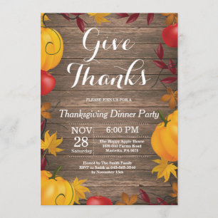 Invitation Dîner Russe Thanksgiving Automne Automne