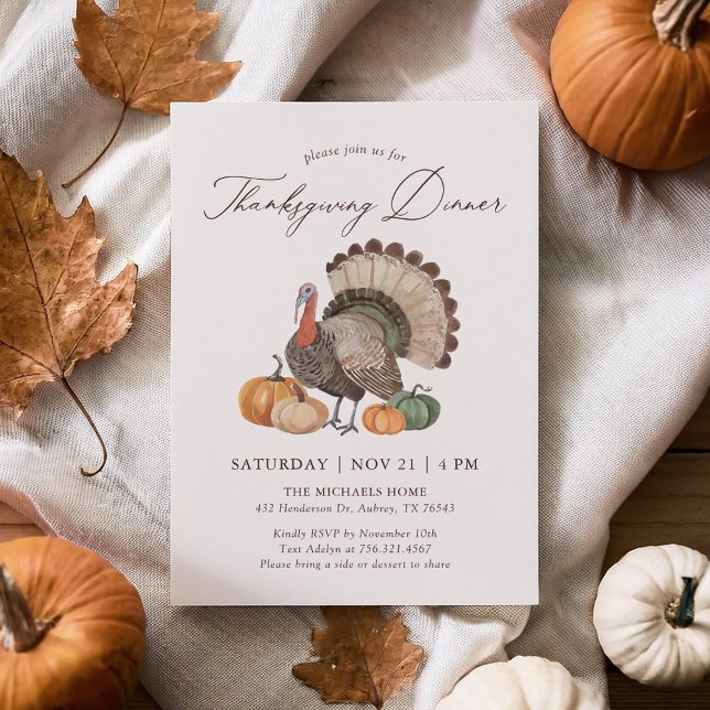 Invitation Dîner Russe Turquie Thanksgiving (Créateur téléchargé)