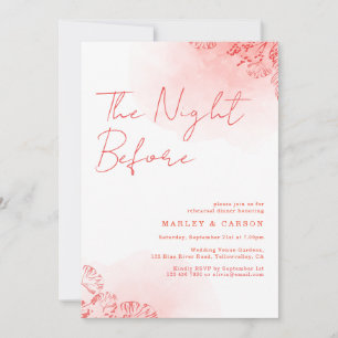 Invitation Dîner Rustique Boho Watercolor Terracotta