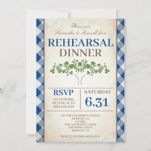 Invitation Dîner rustique de répétition