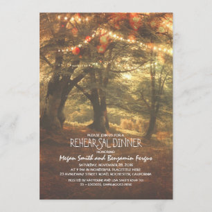 Invitation Dîner rustique de répétition d'arbres de région