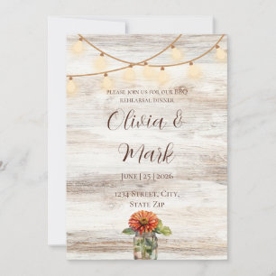 Invitation Dîner Rustique de répétition du barbecue Invitatio