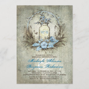 Invitation Dîner rustique floral vintage de répétition de pot