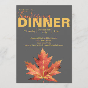 Invitation Dîner Rustique Thanksgiving