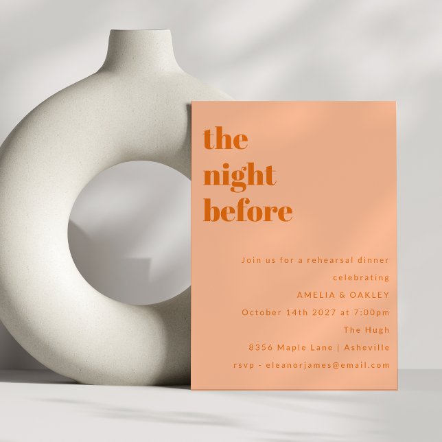 Invitation Dîner simple de répétition Gras Minimaliste (Créateur téléchargé)