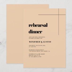 Invitation Dîner simple, élégant et chic de répétition mariag