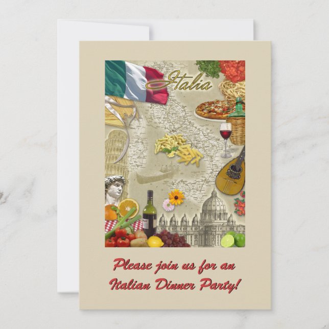 Invitation Dîner soirée italienne (Devant)