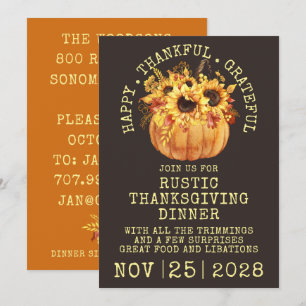 Invitation Dîner Thankesgiving Automne