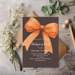 Invitation Dîner Thankgiving orange arc-brun