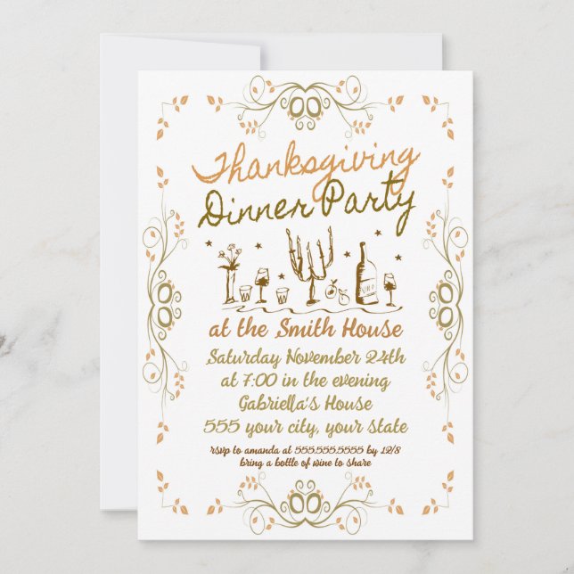 Invitation Dîner Thanksgiving (Devant)