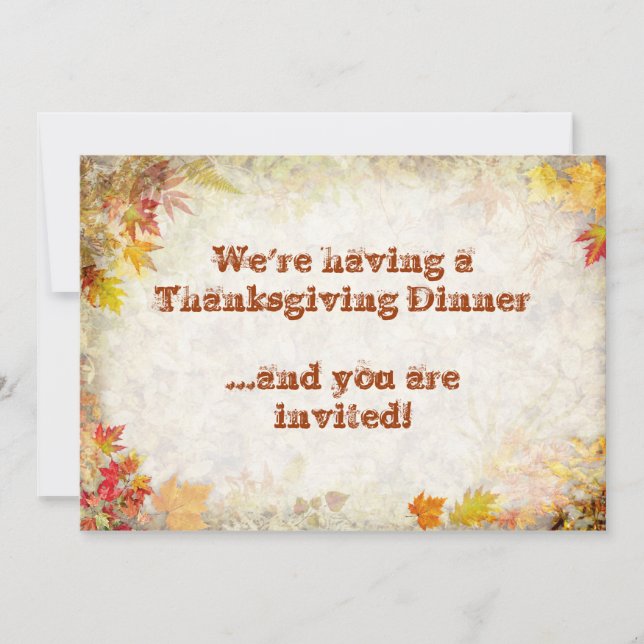 Invitation Dîner Thanksgiving (Devant)