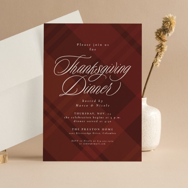 Invitation Dîner Thanksgiving classique (Créateur téléchargé)