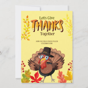 Invitation Dîner Thanksgiving Turquie Fête