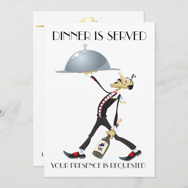 Invitation Dîner Unique Invite (Devant / Derrière)