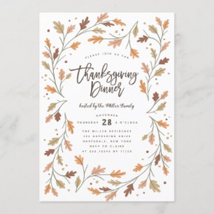 Invitation Dîner Whimsal moderne Thanksgiving
