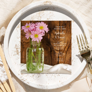 Invitation Dîners de répétition Mariage campagnard Mason Jar 