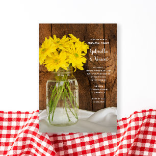 Invitation Dîners de répétition Mariage campagnard Mason Jar 
