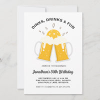 Dinks & Boissons Beer Mugs Pickleball fête d'anniv